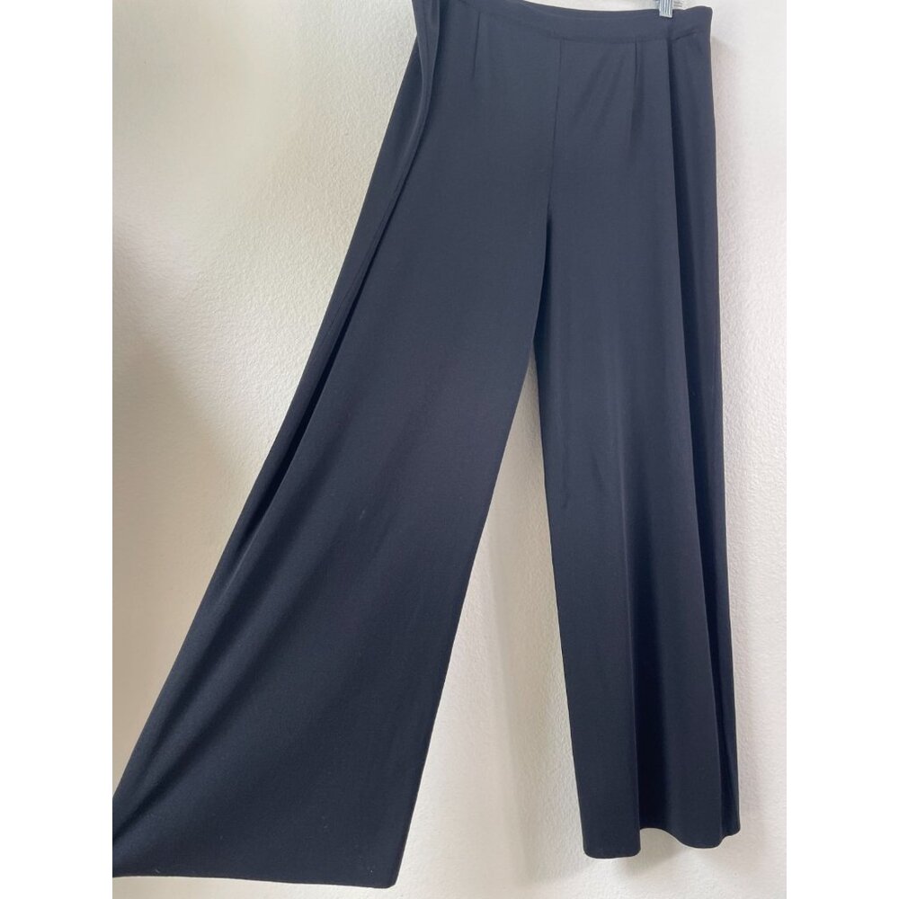 Exclusively Misook‎ Womens XL Black Straight Leg Pants Acrylic Stretch Pull On